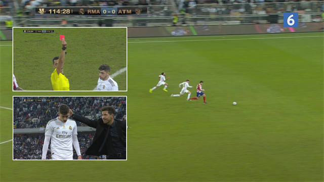 ’Det er et kæmpe, kæmpe rødt kort’: Valverde tager en for holdet og saver Álvaro Morata midtover ’Det er et kæmpe, kæmpe rødt kort’: Valverde tager en for holdet og saver Álvaro Morata midtover