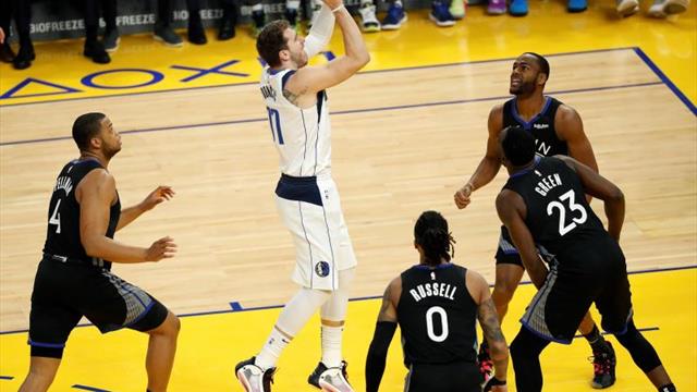 97-124. Doncic estuvo cerca del doble-doble en la paliza de Mavericks sobre los Warriors
