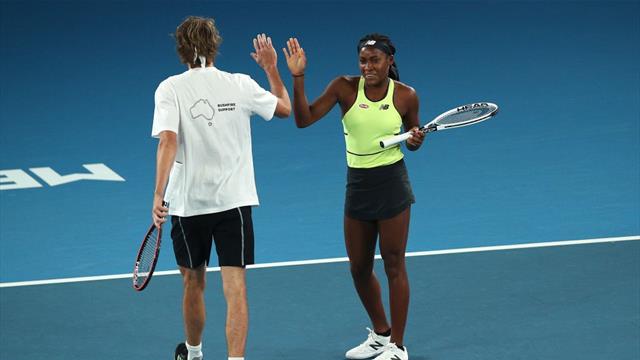Coco Gauff takes on three players by herself Coco Gauff takes on three players by herself