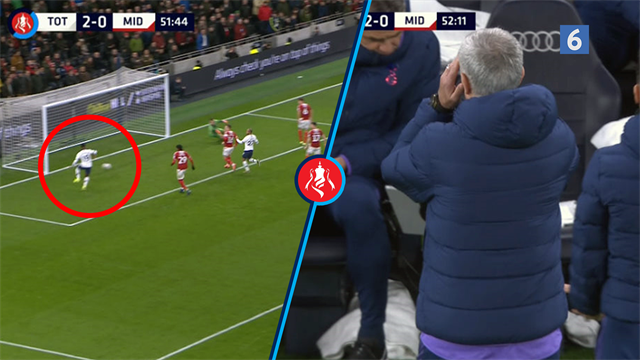 Mourinho kan ikke tro sine egne øjne: Spurs-talent brager bolden over tæt under mål Mourinho kan ikke tro sine egne øjne: Spurs-talent brager bolden over tæt under mål