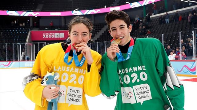 JJ.OO de la juventud 2020: Eva Aizpurúa y Pablo González, oro en el hockey hielo 3x3 en Lausana