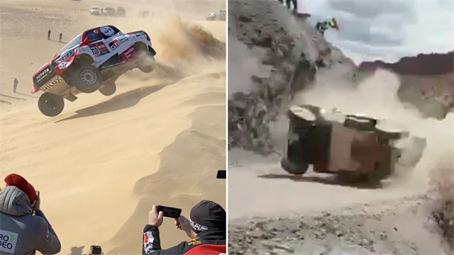 Alonso se ha librado de una buena: Sainz sufrió un vuelco bestial en 2017 y se quedó sin Dakar