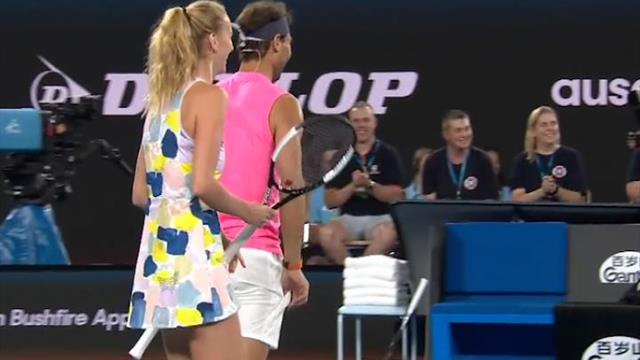 Exhibition - Pour le fun et la bonne cause, Nadal signe une volée à l'aveugle somptueuse Exhibition - Pour le fun et la bonne cause, Nadal signe une volée à l'aveugle somptueuse