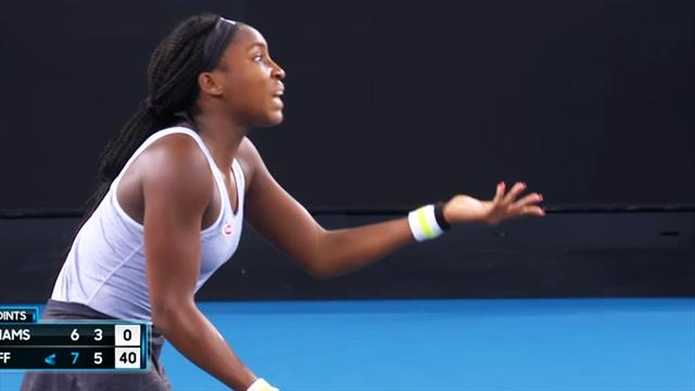 Verwirrung beim Matchball: Gauff lamentiert - und gewinnt! Verwirrung beim Matchball: Gauff lamentiert - und gewinnt!