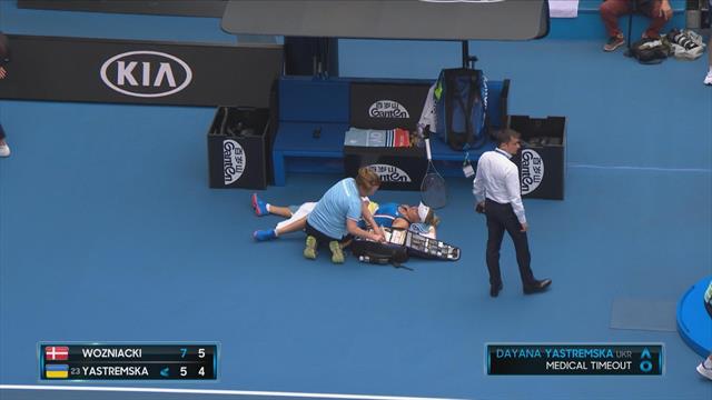 Yastremska calls for medical time out at crucial moment of Wozniacki match Yastremska calls for medical time out at crucial moment of Wozniacki match