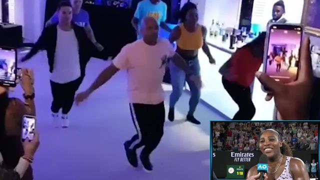 Serena in hysterics re-watching dance routine with Gauff Serena in hysterics re-watching dance routine with Gauff