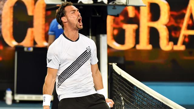 Krachender Winner und Schläger-Wurf: Matchball im Fognini-Style Krachender Winner und Schläger-Wurf: Matchball im Fognini-Style