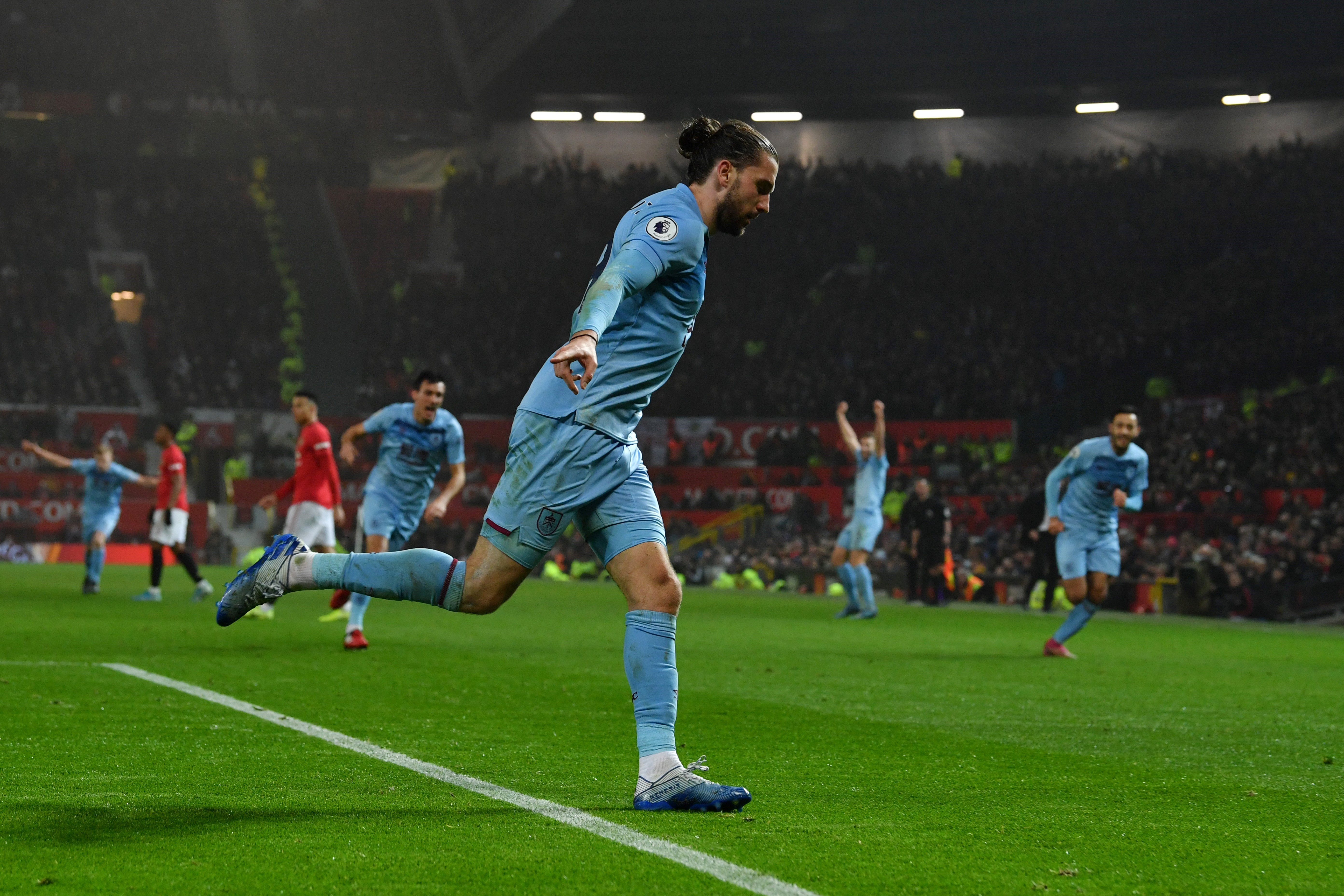 Jay Rodriguez célèbre le but du 0-2 lors de Manchester United - Burnley / Premier League