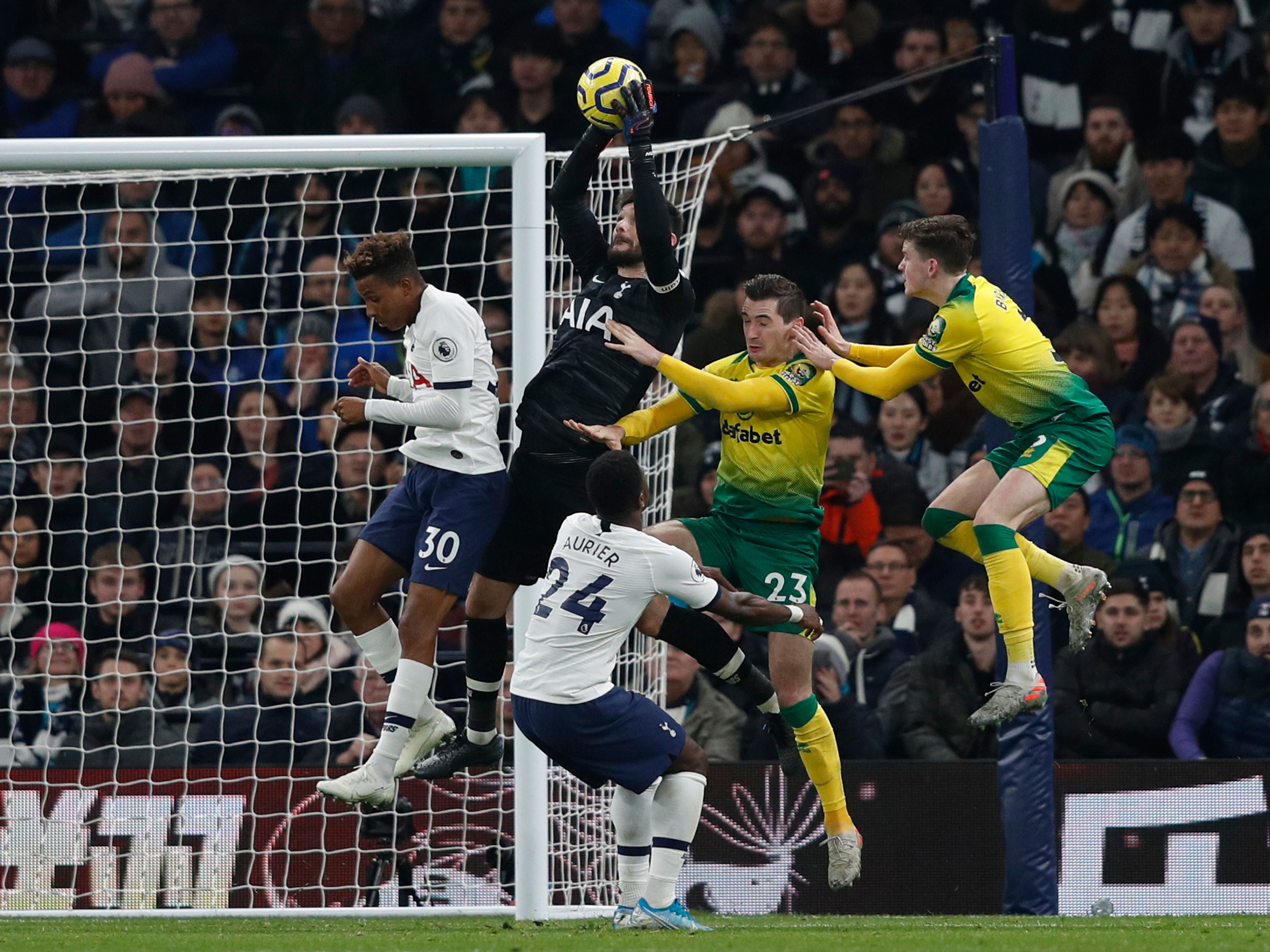 Hugo Lloris lors de Tottenham-Norwich / Premier League