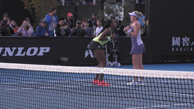 Cori Gauff e McNally, esultanza con balletto per festeggiare il successo nel doppio Cori Gauff e McNally, esultanza con balletto per festeggiare il successo nel doppio