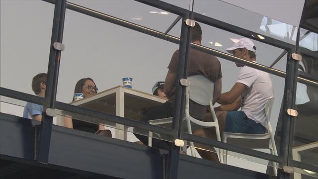 Nadal meets ball girl he whacked in the face with shot Nadal meets ball girl he whacked in the face with shot