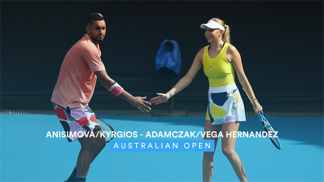 Highlights: Kyrgios and Anisimova make progress in mixed doubles Highlights: Kyrgios and Anisimova make progress in mixed doubles