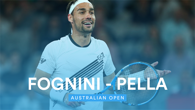 Australian Open: Fognini-Pella 7-6 6-2 6-3, gli highlights Australian Open: Fognini-Pella 7-6 6-2 6-3, gli highlights