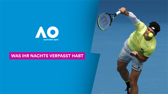 Was Ihr nachts verpasst habt: Raonic bleibt ohne Aufschlagverlust - Gauff sagt Goodbye Was Ihr nachts verpasst habt: Raonic bleibt ohne Aufschlagverlust - Gauff sagt Goodbye