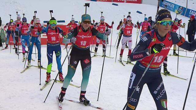 Biatlon | Hanna Oeberg met misser snelste in de massastart Biatlon | Hanna Oeberg met misser snelste in de massastart