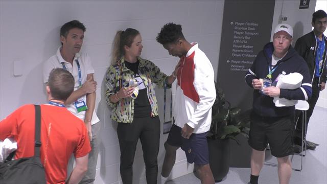 A touching moment between Svitolina and Monfils A touching moment between Svitolina and Monfils
