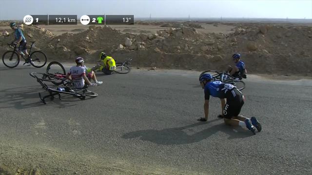 Massive crash in the peloton on Stage 2 Massive crash in the peloton on Stage 2