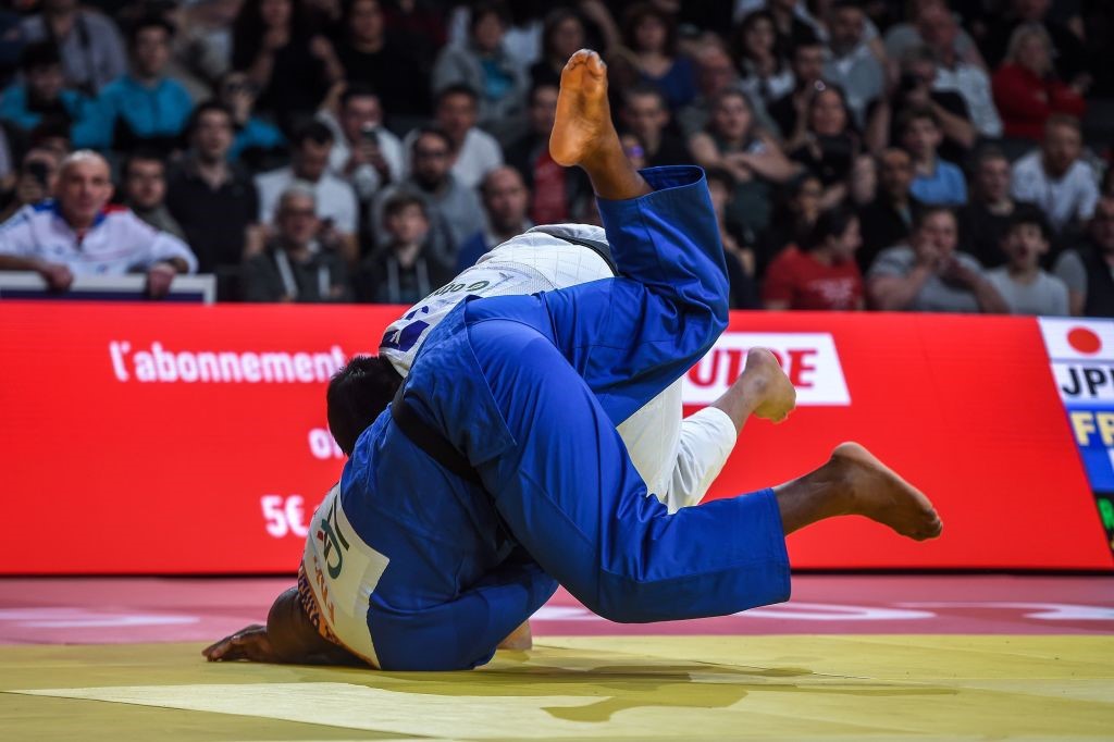 Teddy Riner lors de sa défaite face à Kokoro Kageura à Bercy