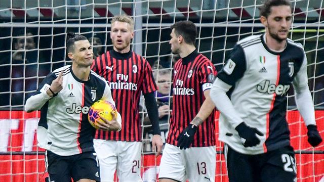 Ronaldo penalty earns Juventus draw at 10-man Milan