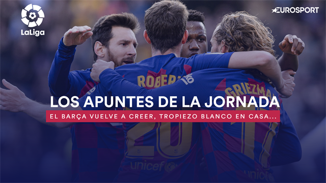 Los apuntes de la jornada 24: El Barça vuelve a creer en LaLiga y el Madrid tropieza en casa Los apuntes de la jornada 24: El Barça vuelve a creer en LaLiga y el Madrid tropieza en casa
