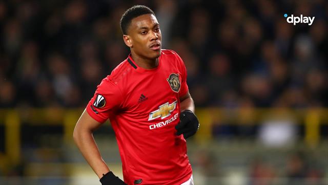 Lynhurtige Martial udnytter sløset forsvarsspil i Brugge-forsvaret og scorer til 1-1 Lynhurtige Martial udnytter sløset forsvarsspil i Brugge-forsvaret og scorer til 1-1