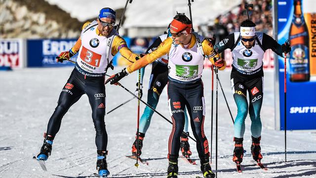 Un premier relais cafouillé et Fourcade a évité la chute de peu Un premier relais cafouillé et Fourcade a évité la chute de peu