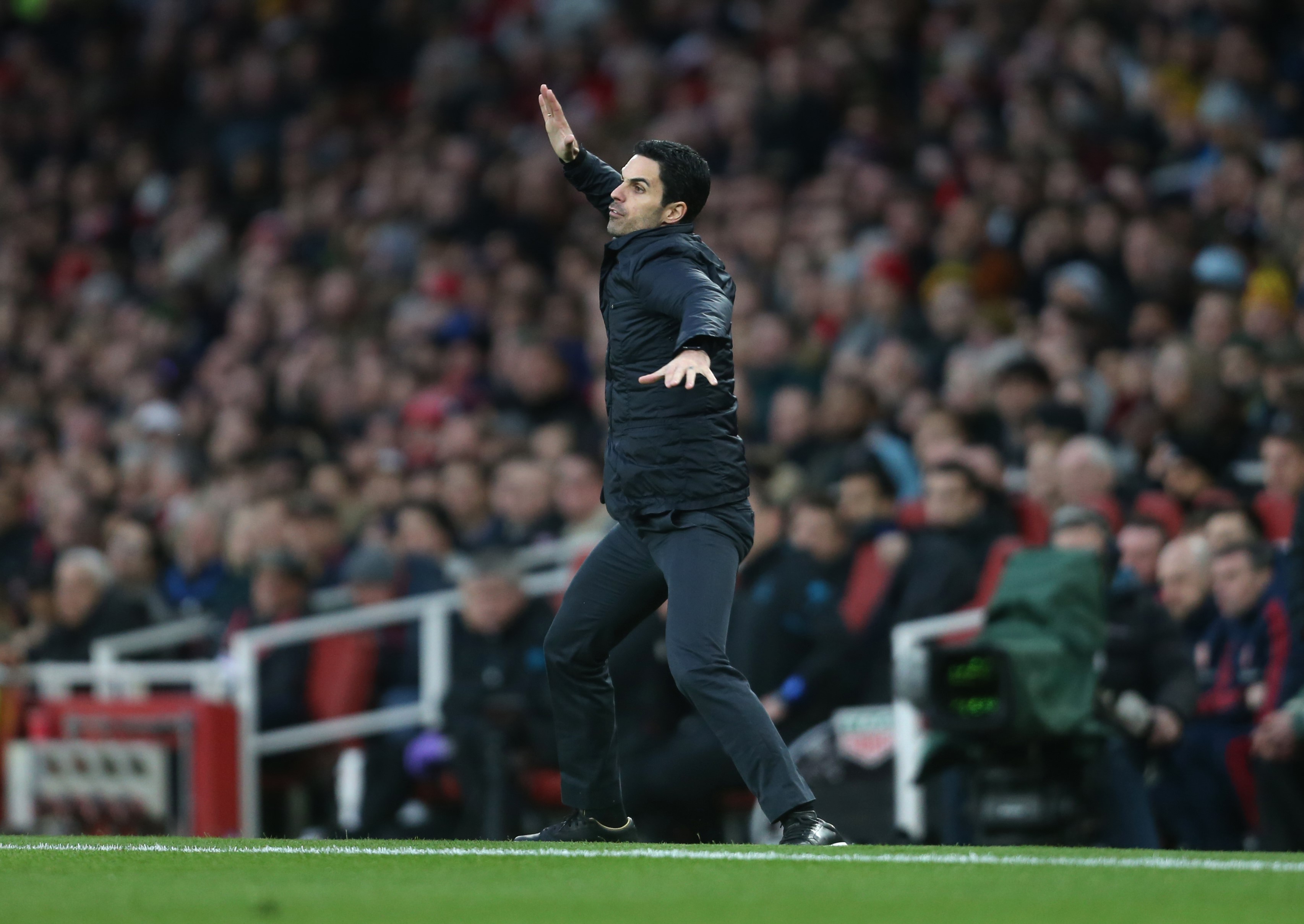 Mikel Arteta lors de Arsenal - Everton en Premier League le 23 février 2020