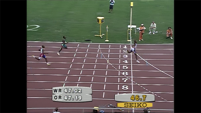 L'irreale 46''78 stampato da Kevin Young nella finale olimpica dei 400 hs di Barcellona '92 L'irreale 46''78 stampato da Kevin Young nella finale olimpica dei 400 hs di Barcellona '92