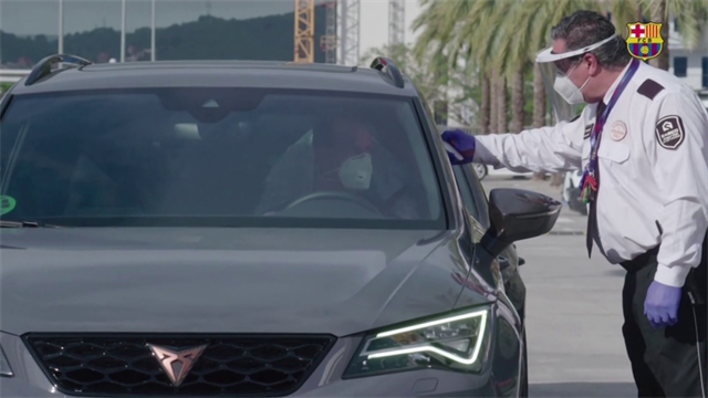 See Barcelona's coronavirus protocol in action when Ter Stegen arrives for training See Barcelona's coronavirus protocol in action when Ter Stegen arrives for training
