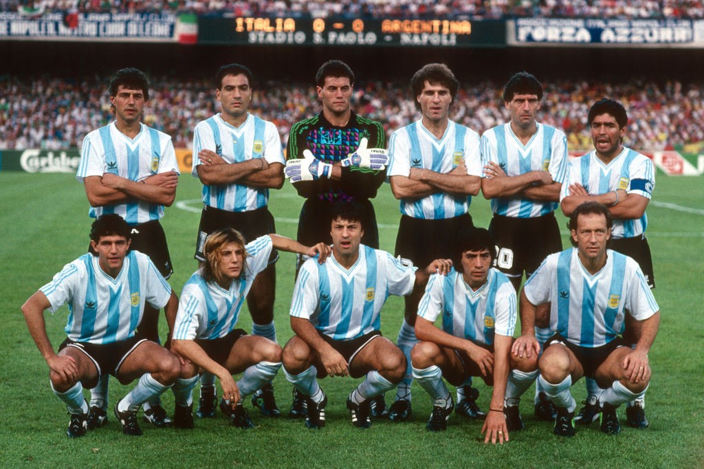 Una formazione dell'Argentina ai Mondiali di Italia 90