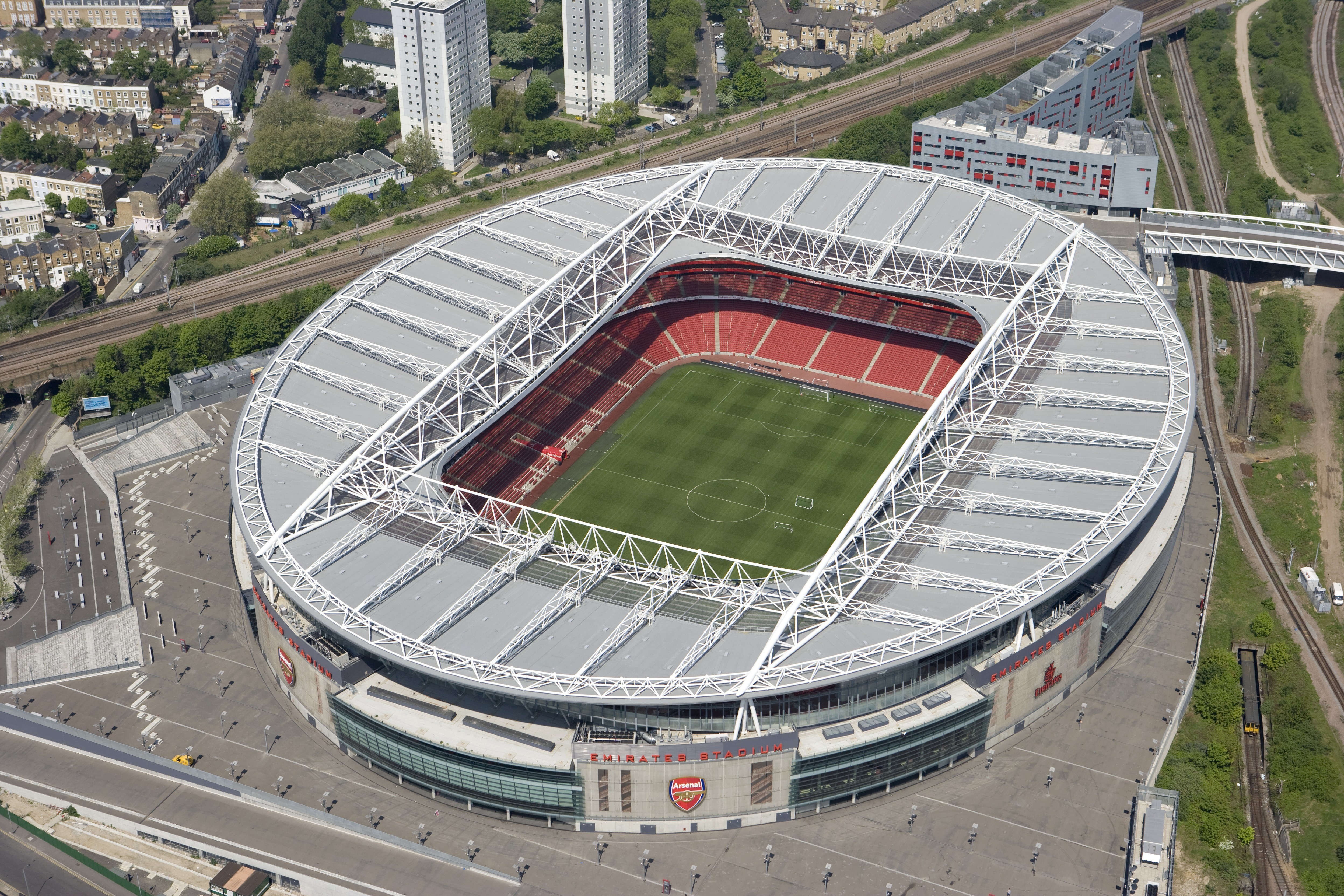 L'Emirates Stadium vu du ciel.