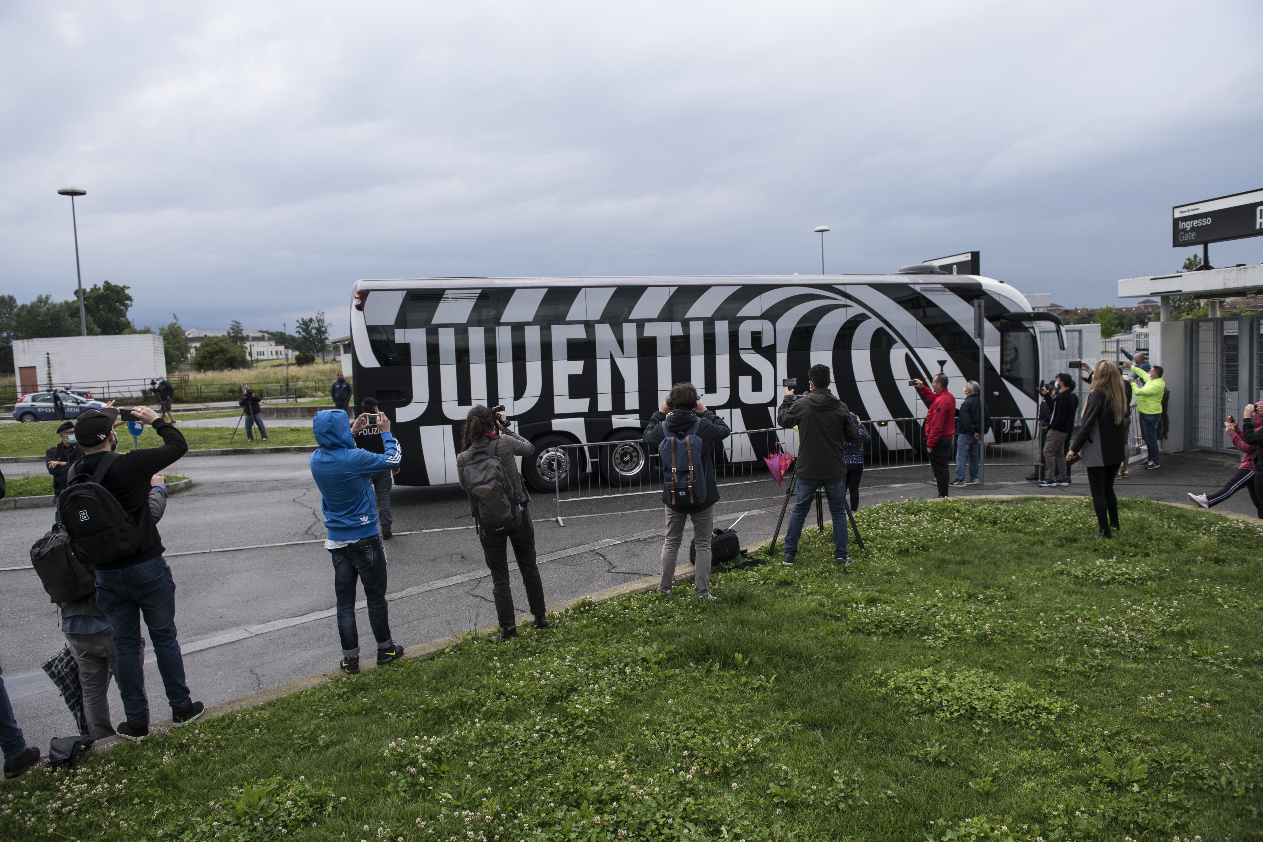 Juventus fans outside the Allianz Stadium