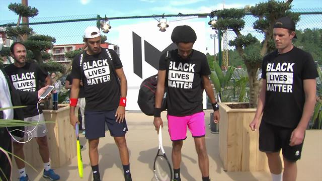 Brown and Berrettini wear Black Lives Matter shirts at Ultimate Tennis Showdown Brown and Berrettini wear Black Lives Matter shirts at Ultimate Tennis Showdown