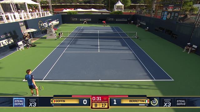 Ultimate Tennis Showdown: Berrettini se marca una dejada incontestable en la red ante Goffin Ultimate Tennis Showdown: Berrettini se marca una dejada incontestable en la red ante Goffin