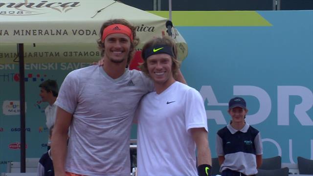 Adria Tour highlights: Andrey Rublev outclasses Alexander Zverev Adria Tour highlights: Andrey Rublev outclasses Alexander Zverev