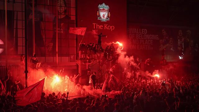 Jubilant Liverpool fans celebrate first title win in 30 years Jubilant Liverpool fans celebrate first title win in 30 years