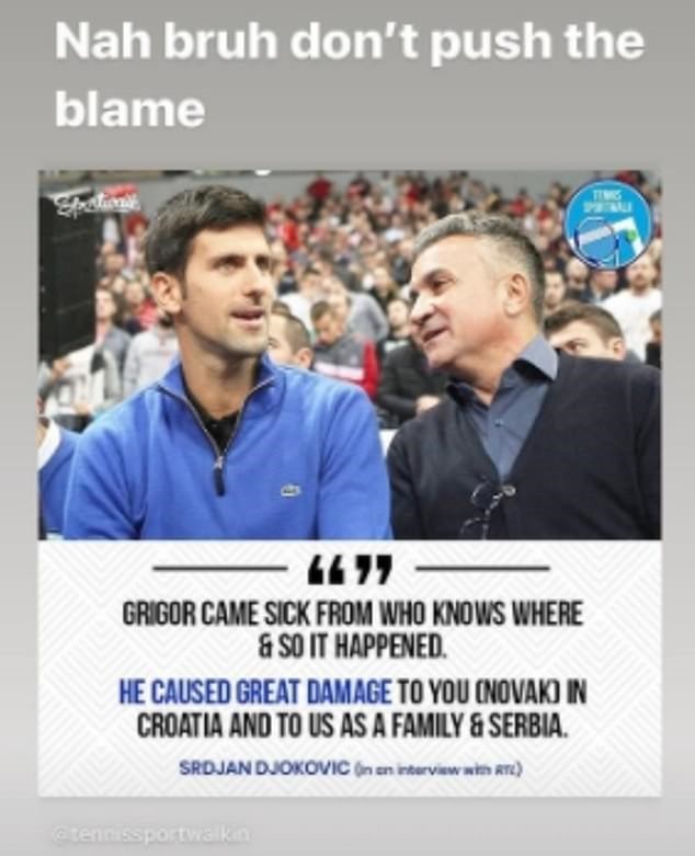 Reacția lui Kyrgios când a auzit ce a putut să spună tatăl lui Djokovic despre Dimitrov