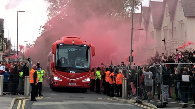 Liverpool fans celebrate Premier League title wildly outside Anfield Liverpool fans celebrate Premier League title wildly outside Anfield