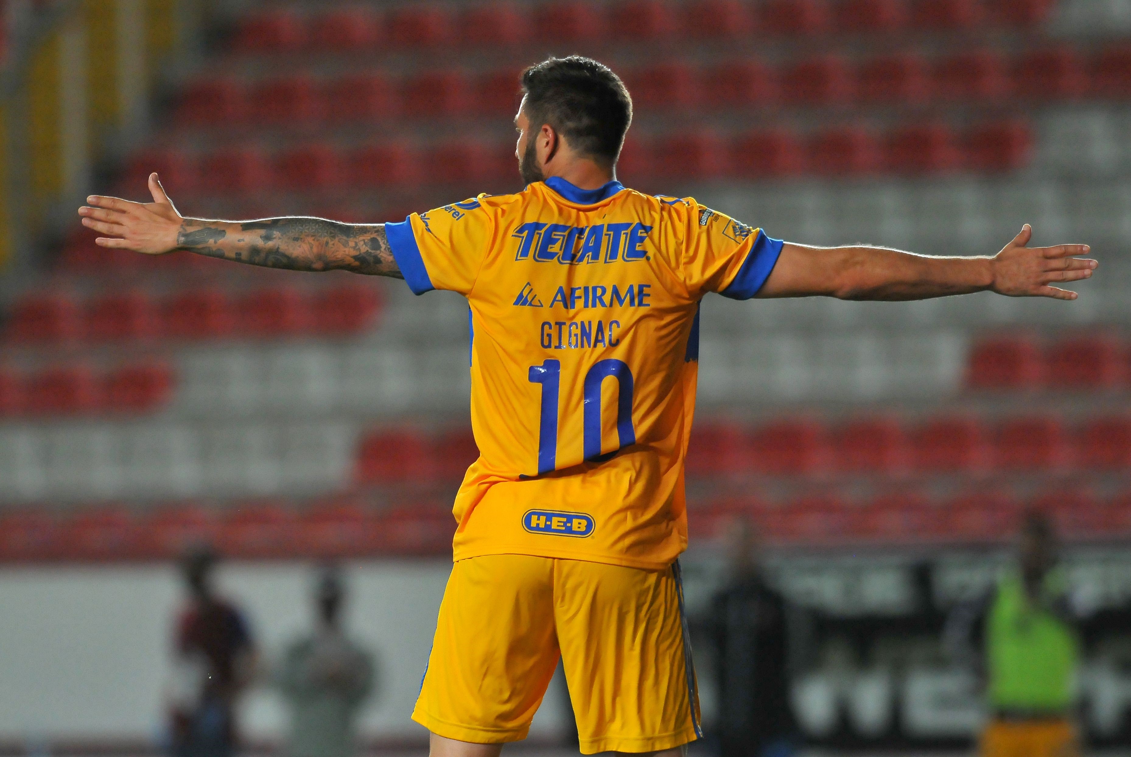 André-Pierre Gignac lors de la rencontre Necaxa-Tigres