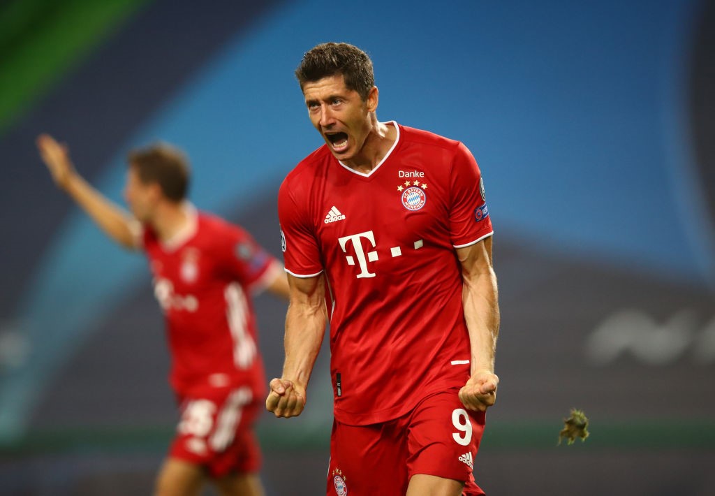 Lewandowski lors de la demi-finale OL - Bayern Munich / Ligue des champions