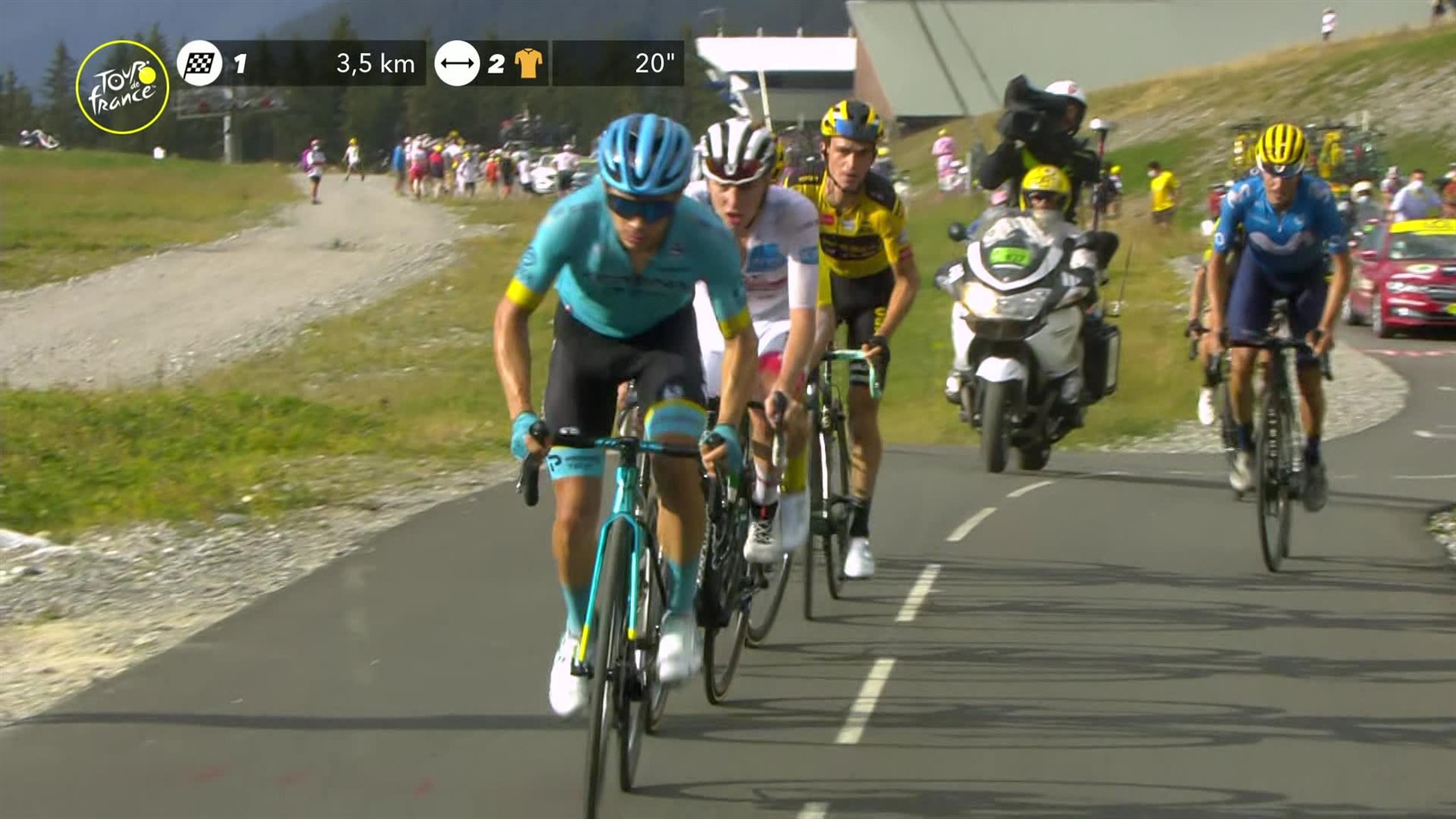 L'attacco di Miguel Angel Lopez a 3 km dal traguardo Magrini