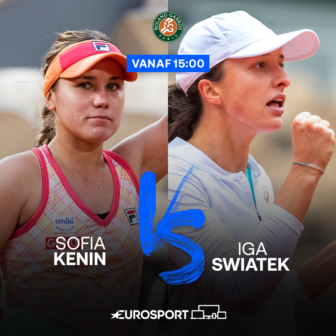 Kenin - Swiatek zie je zaterdag vanaf 15:00 op Eurosport 1 en Eurosport.nl!