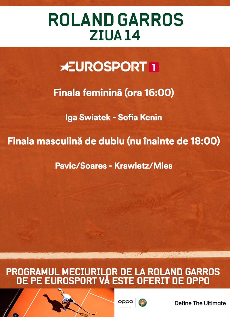 program Roland Garros ziua 14