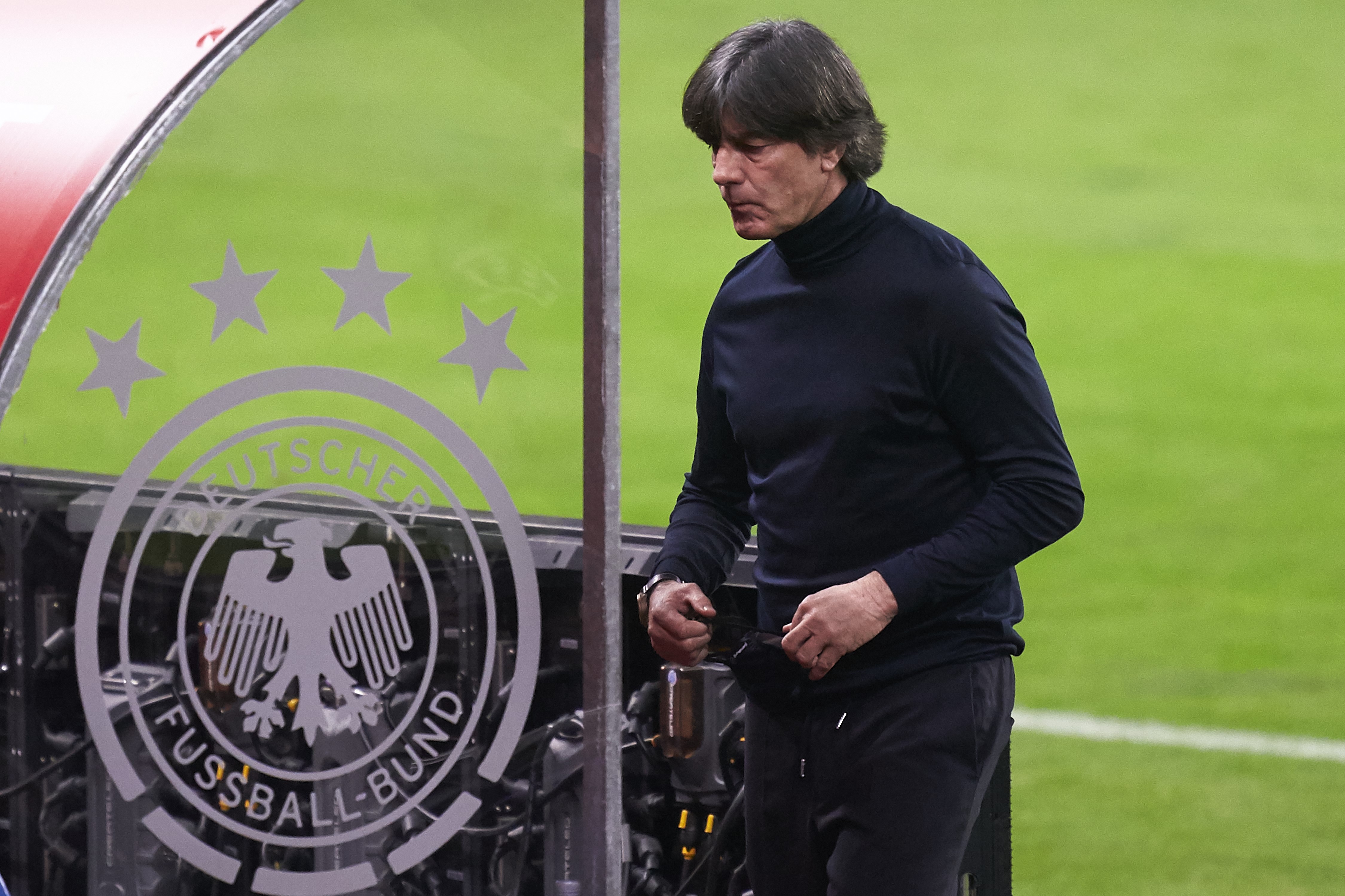 Joachim Loew, Manager of Germany looks on during the UEFA Nations League group stage match between Spain and Germany at Estadio de La Cartuja on November 17, 2020