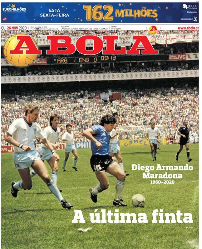 A Bola front page