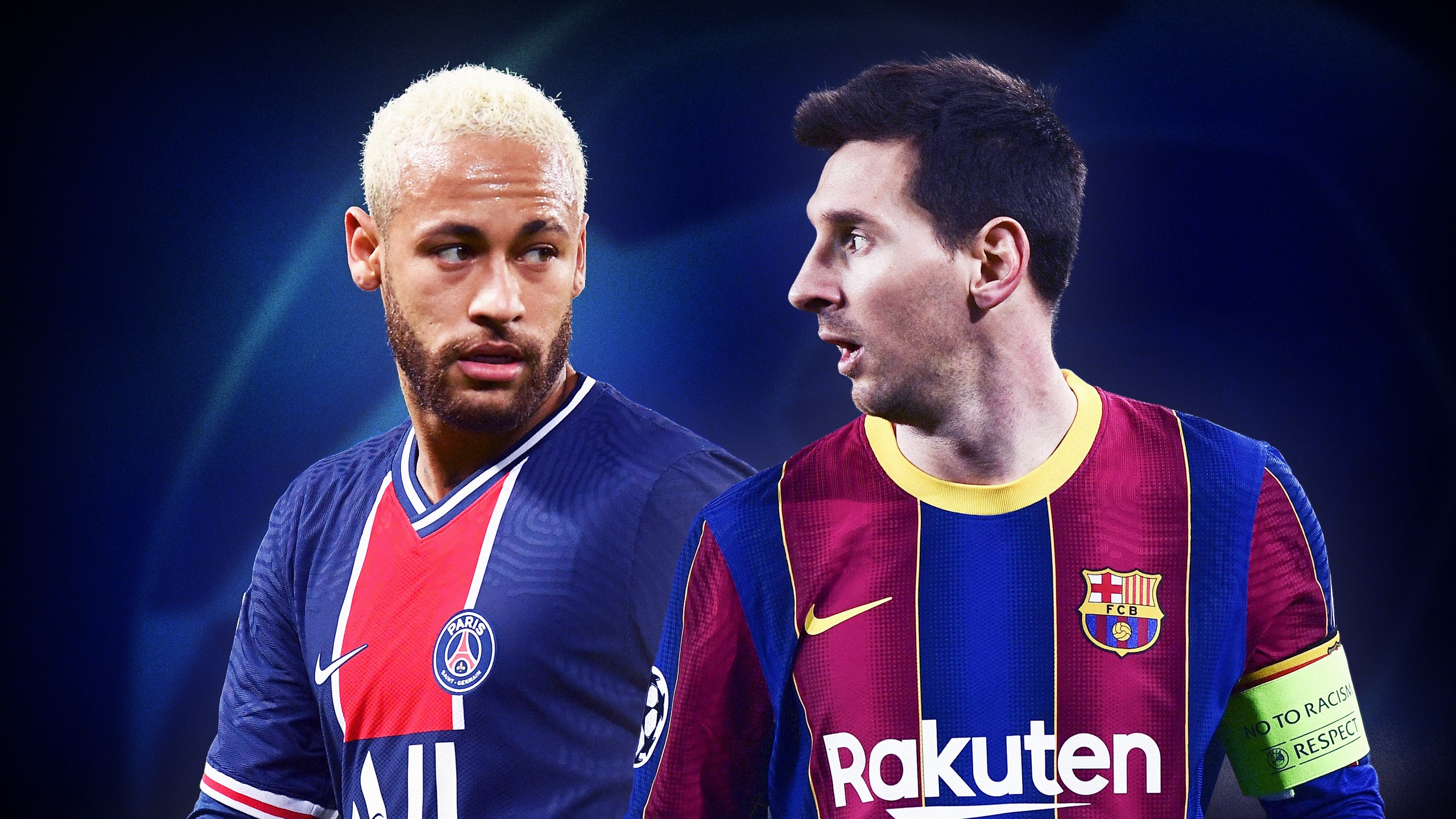 Neymar (PSG) et Messi (FC Barcelone)