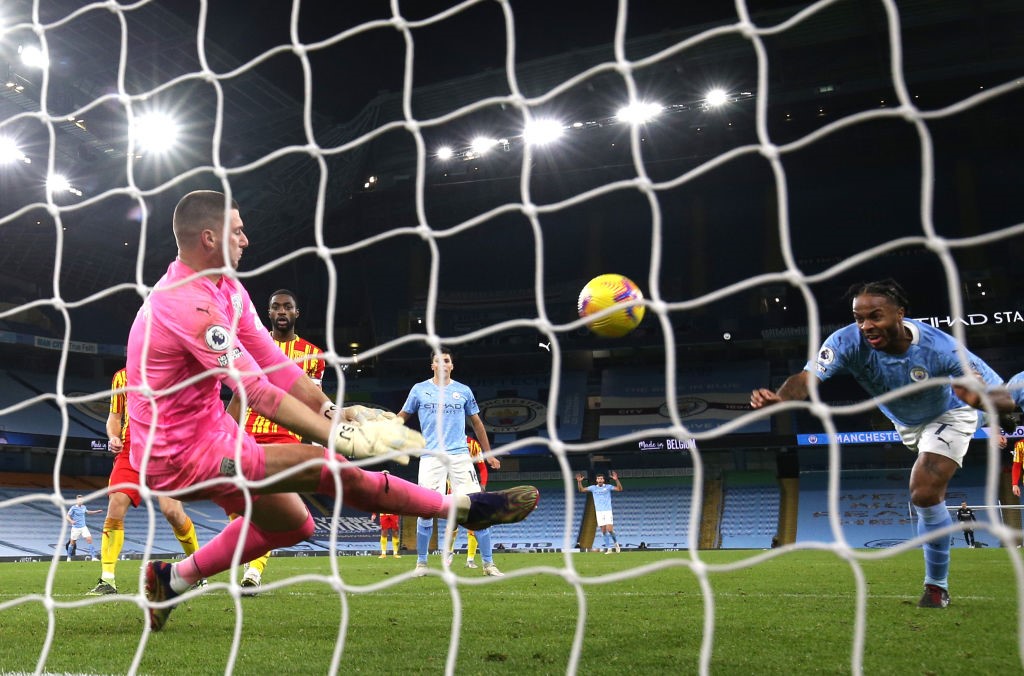 Sam Johnstone denies Raheem Sterling