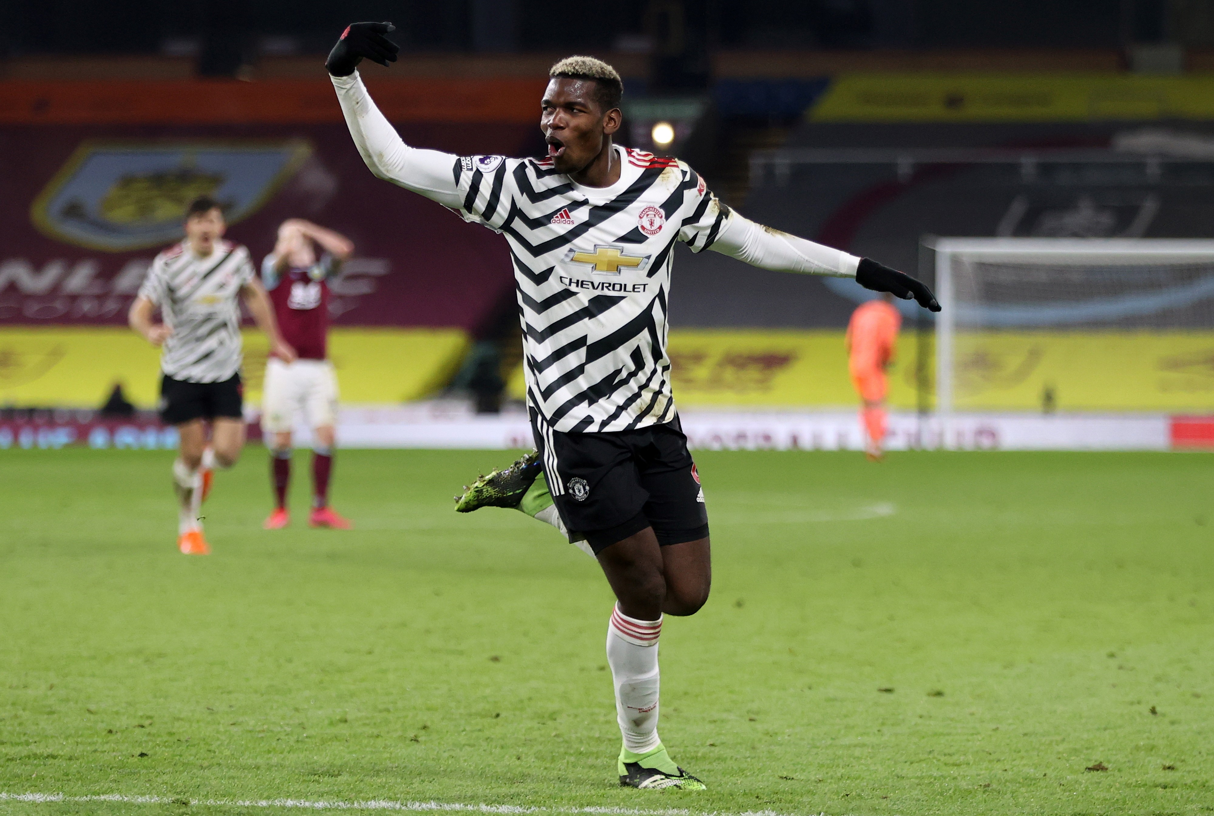 Paul Pogba celebrates scoring for Manchester United