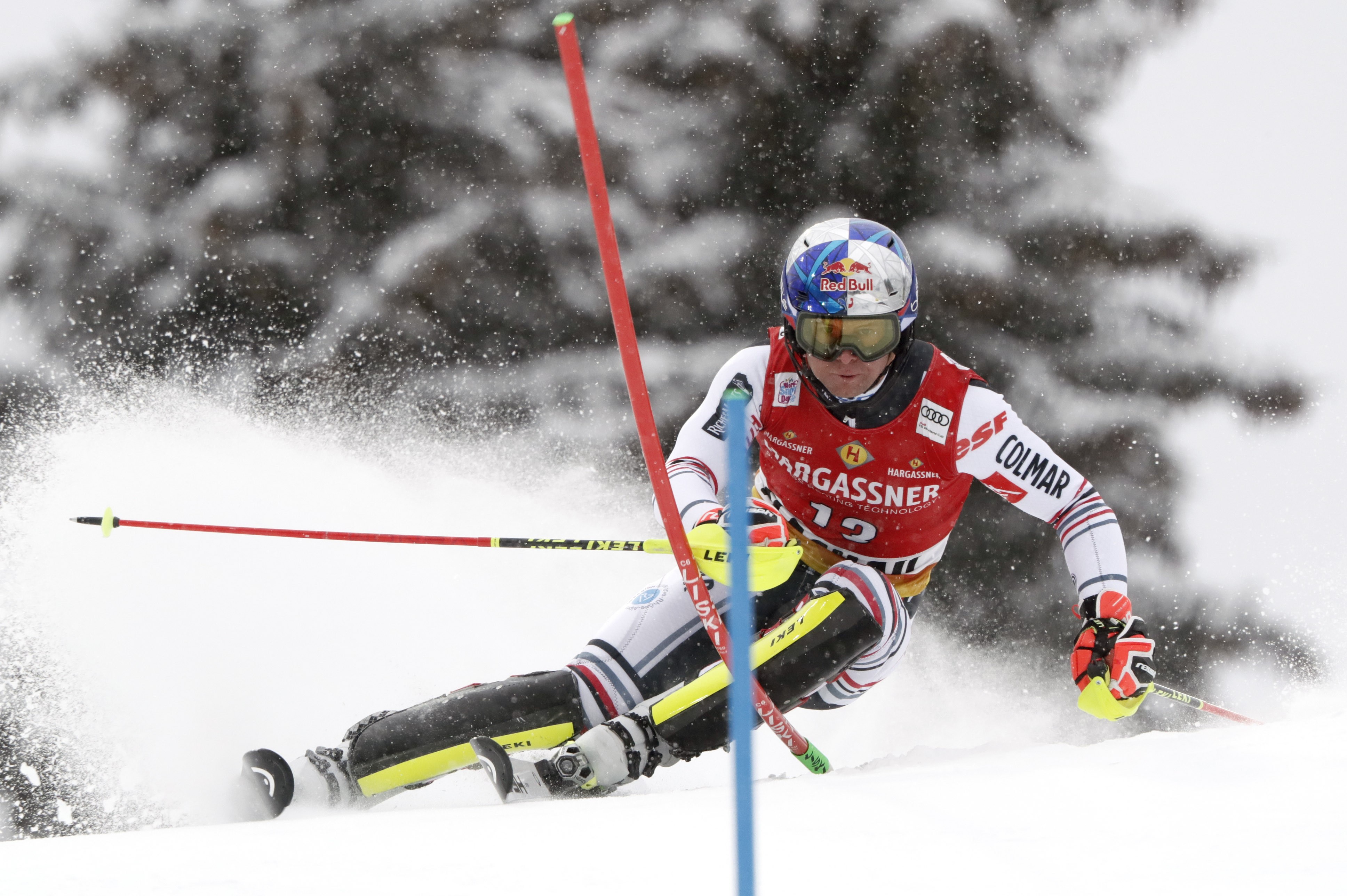 Alexis Pinturault, à l'occasion du slalom de Flachau le 17 janvier 2021