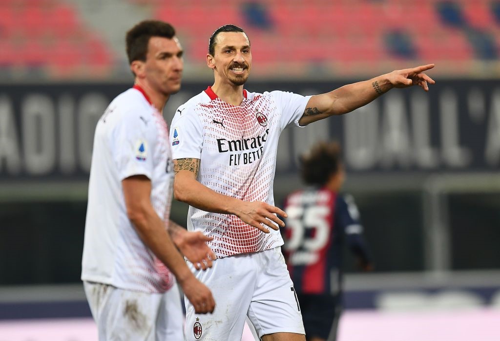 Zlatan Ibrahimovic lors de Bologne - AC Milan en Serie A le 30 janvier 2021